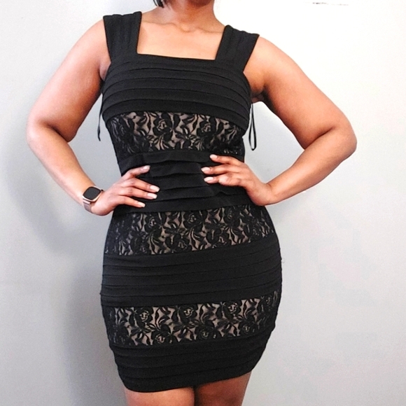 Black and tan bodycom dress Size 12 - Picture 1 of 9